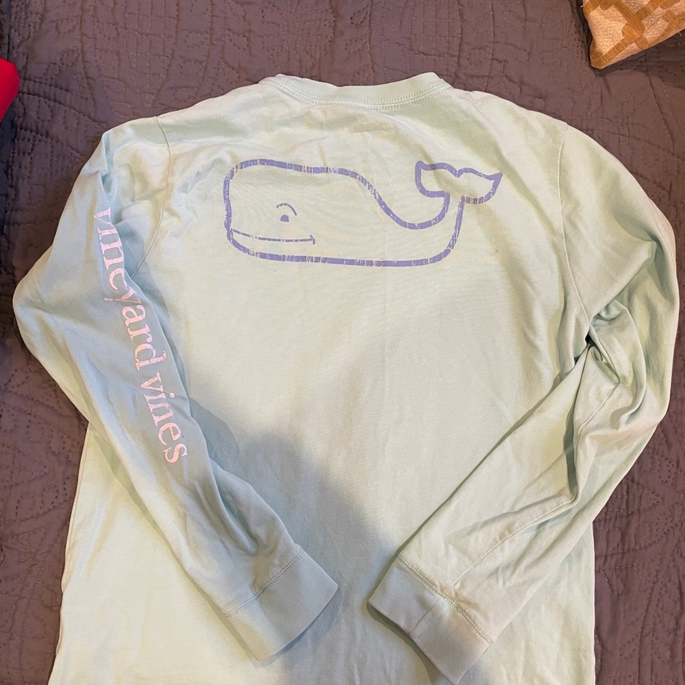 UC vineyard vines long sleeve tee light teal youth size large